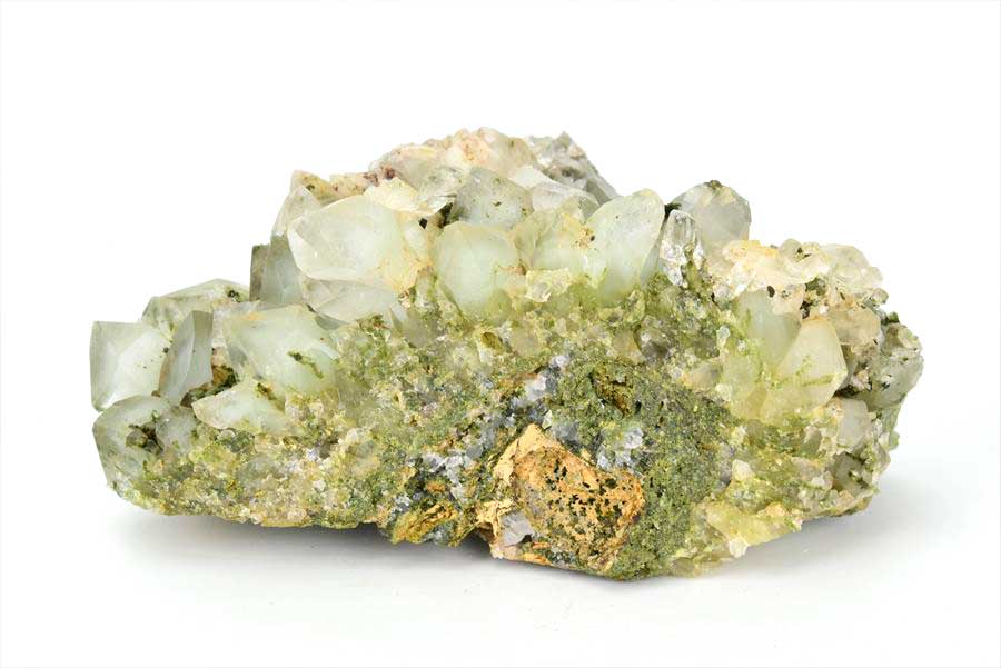 トルコ　ハッカリ産　エピソードクォーツ　Epidote with Quartz　緑簾石　水晶　クラスター　原石　鉱物