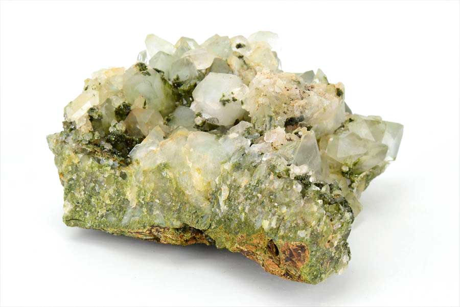 トルコ　ハッカリ産　エピソードクォーツ　Epidote with Quartz　緑簾石　水晶　クラスター　原石　鉱物