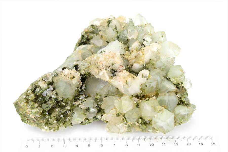 トルコ　ハッカリ産　エピソードクォーツ　Epidote with Quartz　緑簾石　水晶　クラスター　原石　鉱物