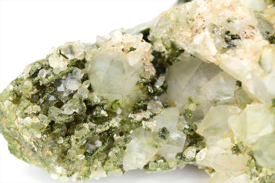 トルコ　ハッカリ産　エピソードクォーツ　Epidote with Quartz　緑簾石　水晶　クラスター　原石　鉱物