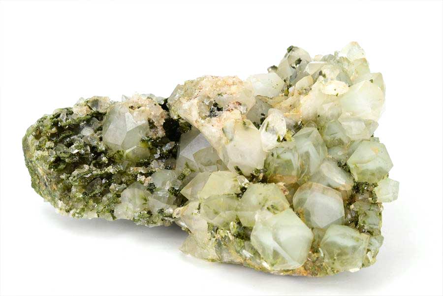 トルコ　ハッカリ産　エピソードクォーツ　Epidote with Quartz　緑簾石　水晶　クラスター　原石　鉱物