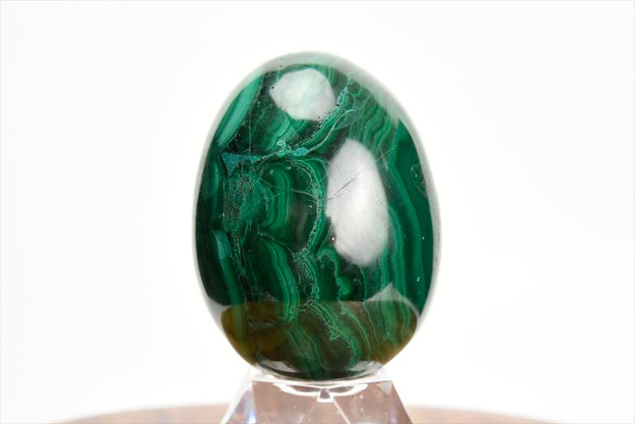 コンゴ産 マラカイト孔雀石 Malachite 卵 エッグ 置物 マーブル 磨き 天然石 パワーストーン