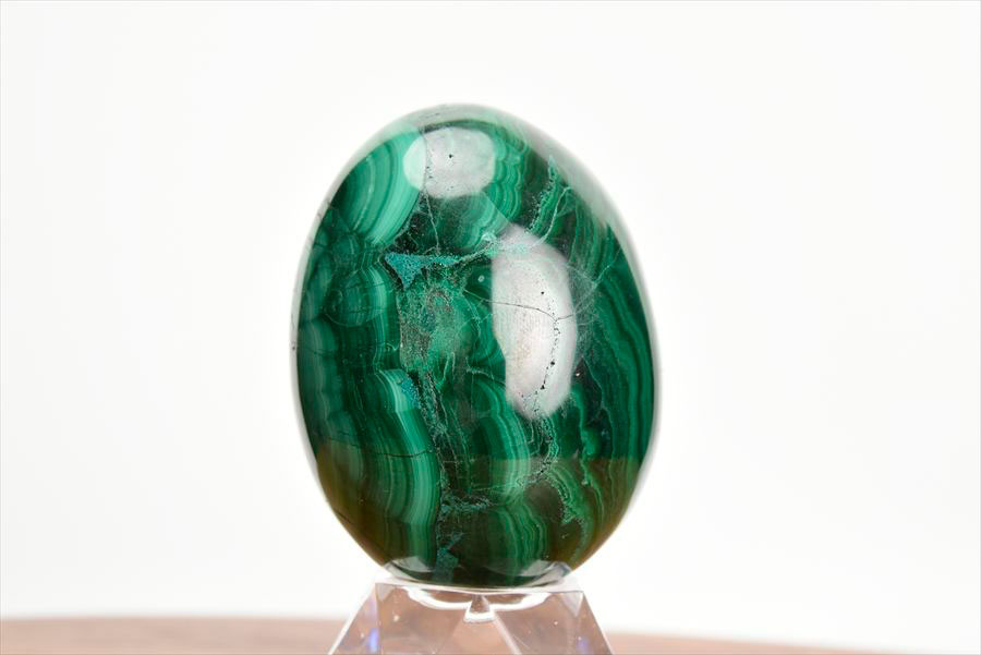 コンゴ産 マラカイト孔雀石 Malachite 卵 エッグ 置物 マーブル 磨き 天然石 パワーストーン