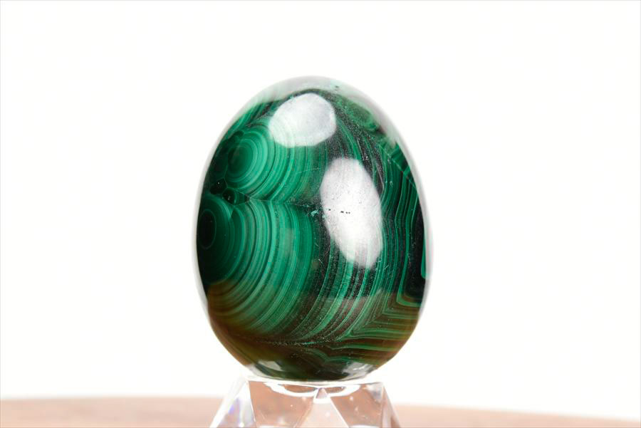 コンゴ産 マラカイト孔雀石 Malachite 卵 エッグ 置物 マーブル 磨き 天然石 パワーストーン