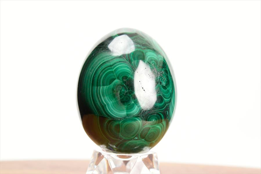 コンゴ産 マラカイト孔雀石 Malachite 卵 エッグ 置物 マーブル 磨き 天然石 パワーストーン