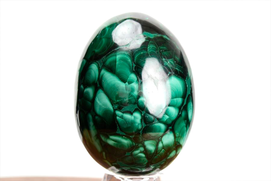 コンゴ産 マラカイト孔雀石 Malachite 卵 エッグ 置物 マーブル 磨き 天然石 パワーストーン