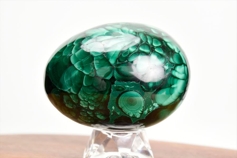 コンゴ産 マラカイト孔雀石 Malachite 卵 エッグ 置物 マーブル 磨き 天然石 パワーストーン