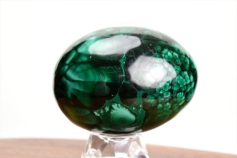 コンゴ産 マラカイト孔雀石 Malachite 卵 エッグ 置物 マーブル 磨き 天然石 パワーストーン