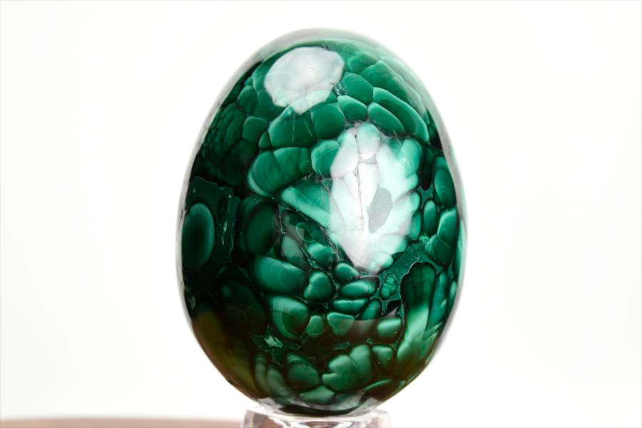 コンゴ産 マラカイト孔雀石 Malachite 卵 エッグ 置物 マーブル 磨き 天然石 パワーストーン