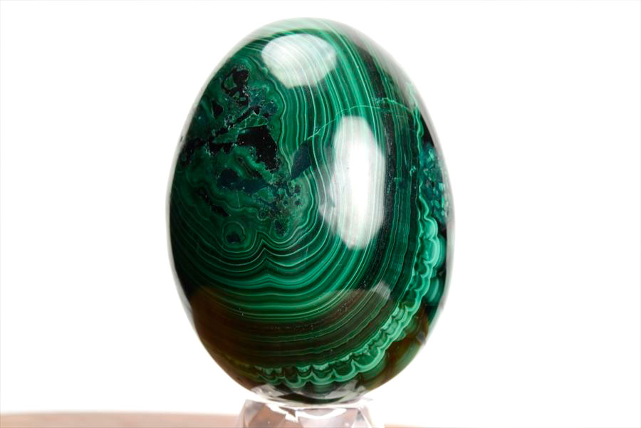 コンゴ産 マラカイト孔雀石 Malachite 卵 エッグ 置物 マーブル 磨き 天然石 パワーストーン