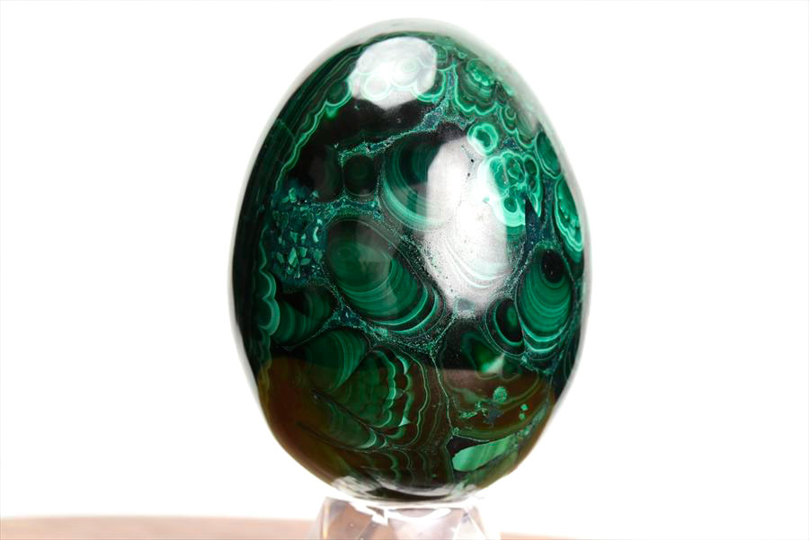 コンゴ産 マラカイト孔雀石 Malachite 卵 エッグ 置物 マーブル 磨き 天然石 パワーストーン