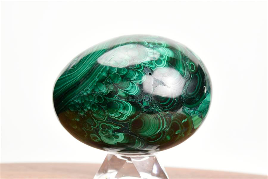 コンゴ産 マラカイト孔雀石 Malachite 卵 エッグ 置物 マーブル 磨き 天然石 パワーストーン