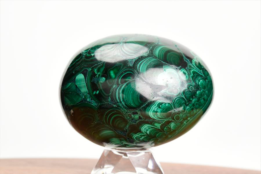 コンゴ産 マラカイト孔雀石 Malachite 卵 エッグ 置物 マーブル 磨き 天然石 パワーストーン
