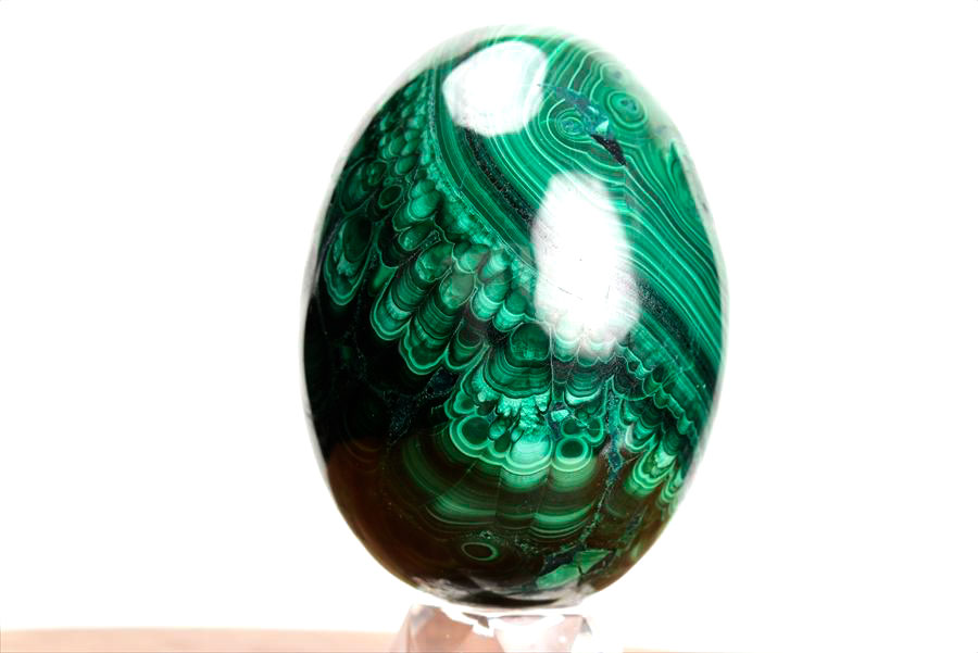 コンゴ産 マラカイト孔雀石 Malachite 卵 エッグ 置物 マーブル 磨き 天然石 パワーストーン