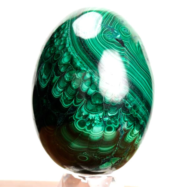 コンゴ産 マラカイト孔雀石 Malachite 卵 エッグ 置物 マーブル 磨き 天然石 パワーストーン