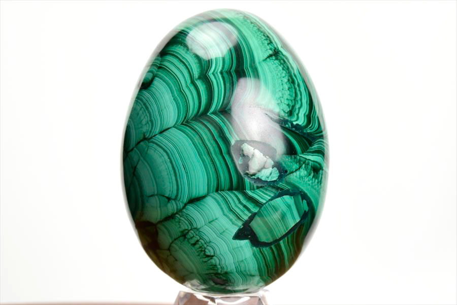 コンゴ産 マラカイト孔雀石 Malachite 卵 エッグ 置物 マーブル 磨き 天然石 パワーストーン