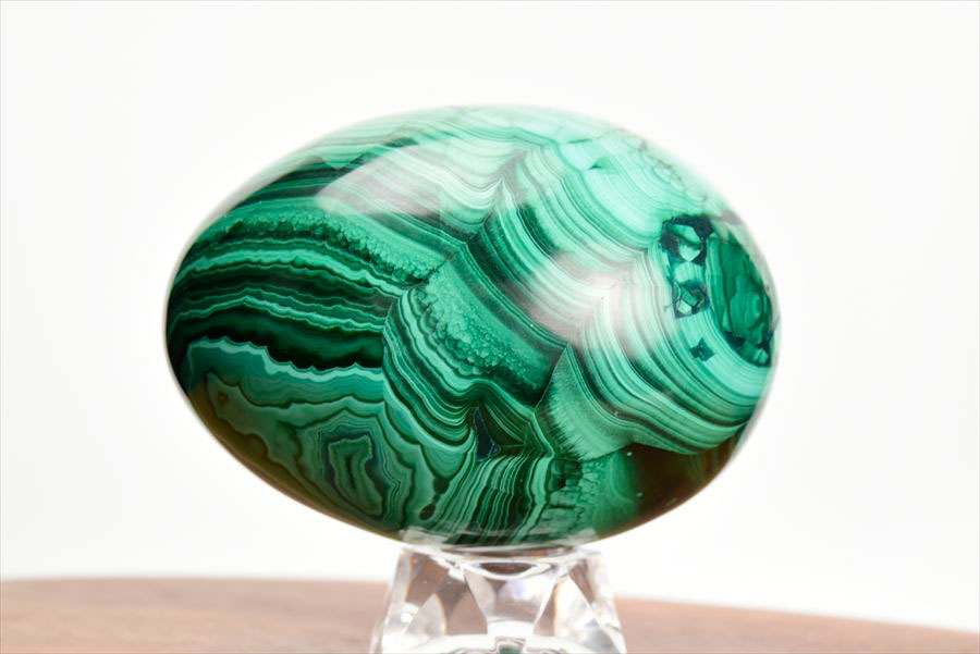 コンゴ産 マラカイト孔雀石 Malachite 卵 エッグ 置物 マーブル 磨き 天然石 パワーストーン
