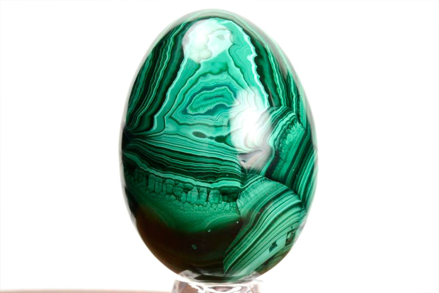 コンゴ産 マラカイト孔雀石 Malachite 卵 エッグ 置物 マーブル 磨き 天然石 パワーストーン