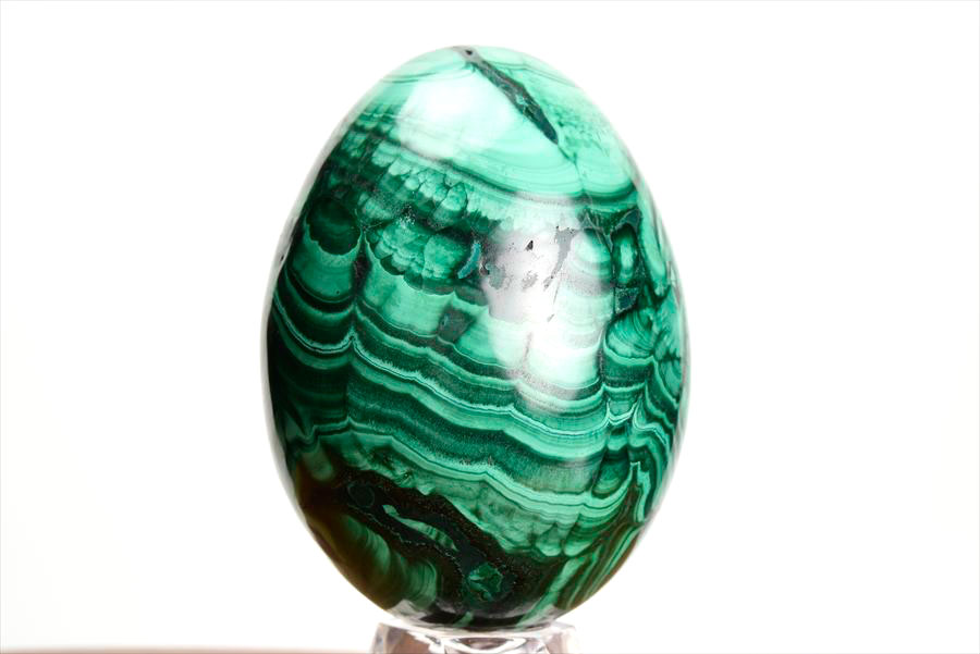 コンゴ産 マラカイト孔雀石 Malachite 卵 エッグ 置物 マーブル 磨き 天然石 パワーストーン