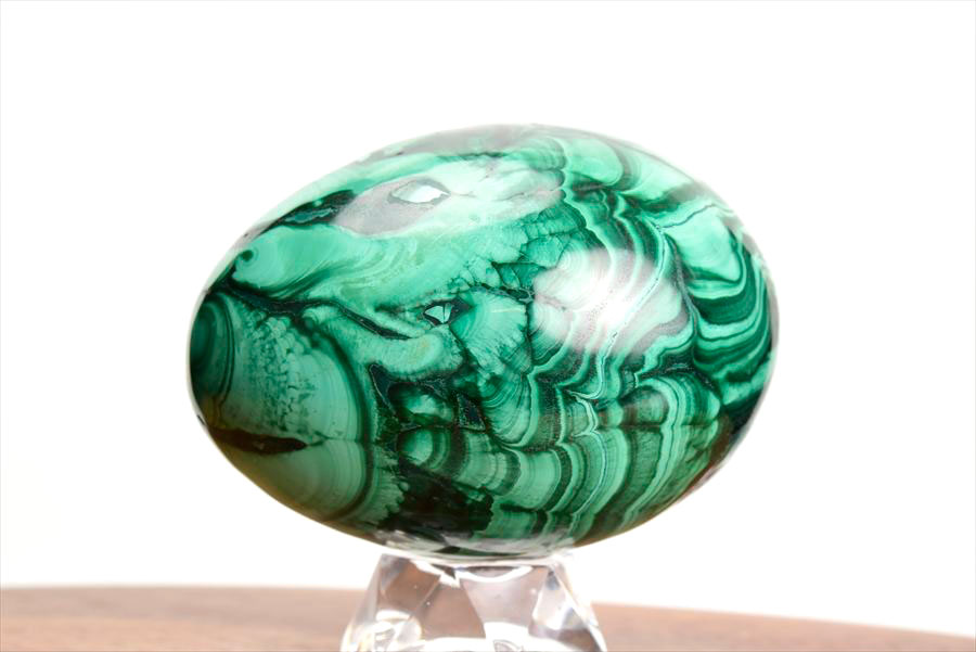 コンゴ産 マラカイト孔雀石 Malachite 卵 エッグ 置物 マーブル 磨き 天然石 パワーストーン