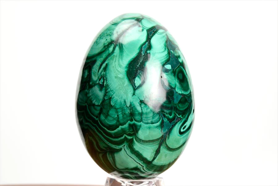 コンゴ産 マラカイト孔雀石 Malachite 卵 エッグ 置物 マーブル 磨き 天然石 パワーストーン