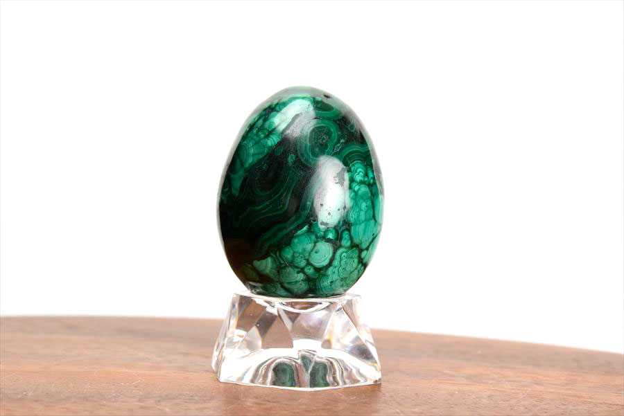 コンゴ産 マラカイト孔雀石 Malachite 卵 エッグ 置物 マーブル 磨き 天然石 パワーストーン