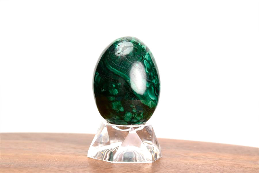 コンゴ産 マラカイト孔雀石 Malachite 卵 エッグ 置物 マーブル 磨き 天然石 パワーストーン