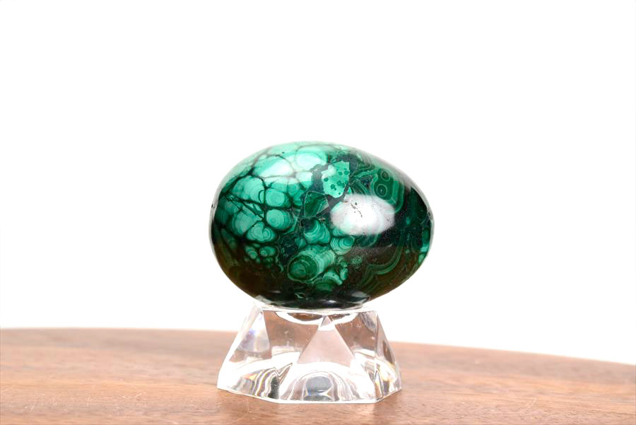 コンゴ産 マラカイト孔雀石 Malachite 卵 エッグ 置物 マーブル 磨き 天然石 パワーストーン