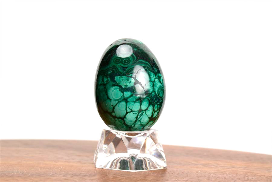 コンゴ産 マラカイト孔雀石 Malachite 卵 エッグ 置物 マーブル 磨き 天然石 パワーストーン