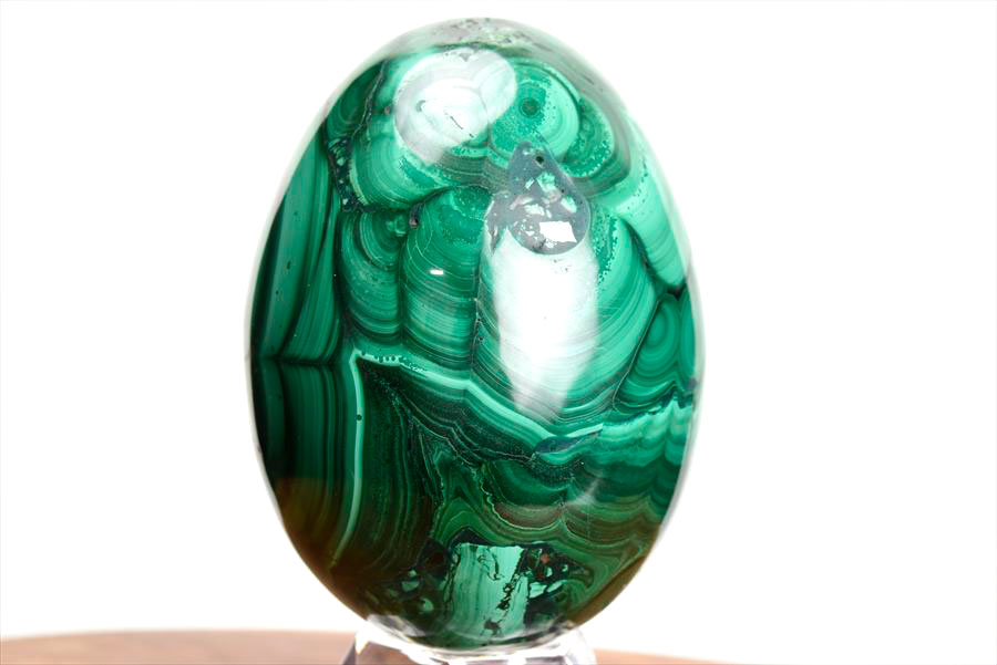 コンゴ産 マラカイト孔雀石 Malachite 卵 エッグ 置物 マーブル 磨き 天然石 パワーストーン