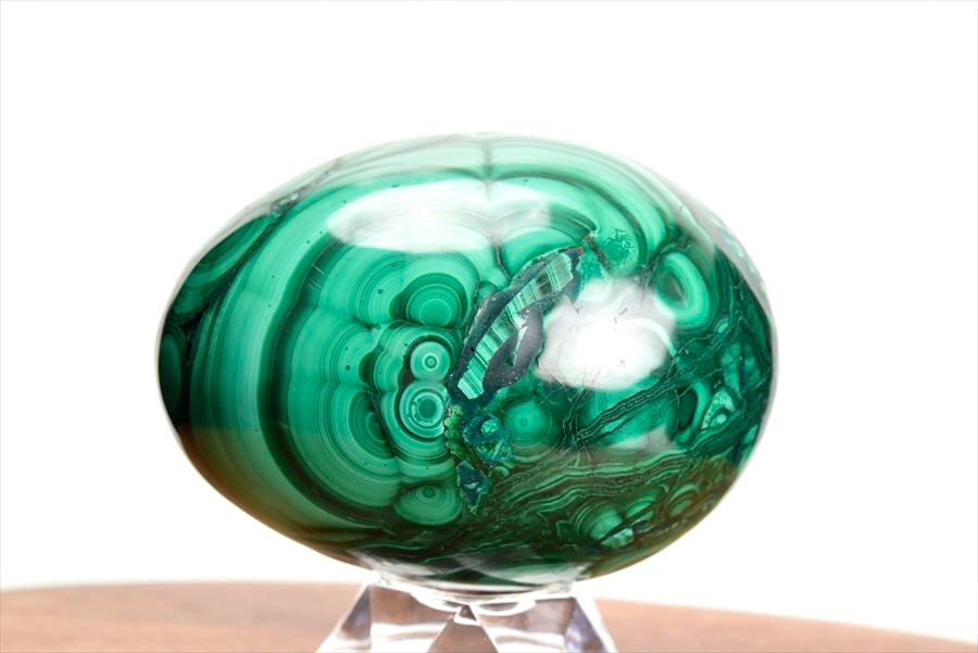 コンゴ産 マラカイト孔雀石 Malachite 卵 エッグ 置物 マーブル 磨き 天然石 パワーストーン