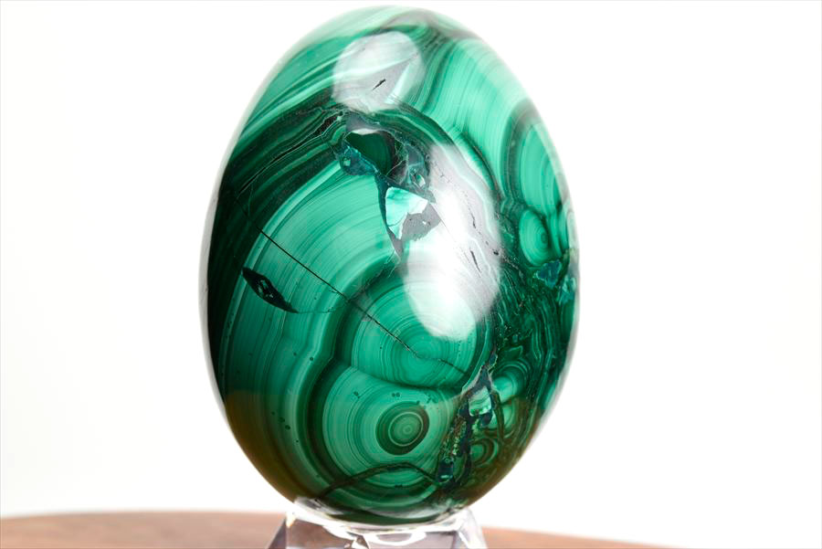 コンゴ産 マラカイト孔雀石 Malachite 卵 エッグ 置物 マーブル 磨き 天然石 パワーストーン