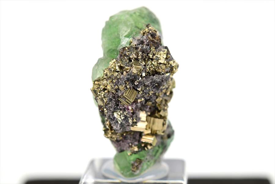 蛍光 フローライト｜ペルー産｜Milpo Mine, Atacocha｜蛍石｜黄鉄鉱