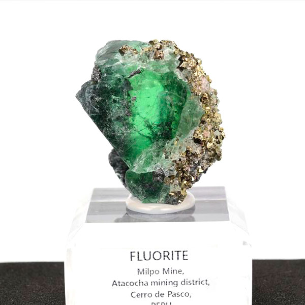 ペルー ミルポ鉱山　フローライト パイライト 共生 蛍光 鉱物 蛍石 黄鉄鉱 Milpo Peru fluorite pyrite