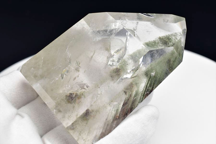 グリーンファントム　六角柱　ポイント　置物　多重ファントム　phantom quartz　天然石　パワーストーン