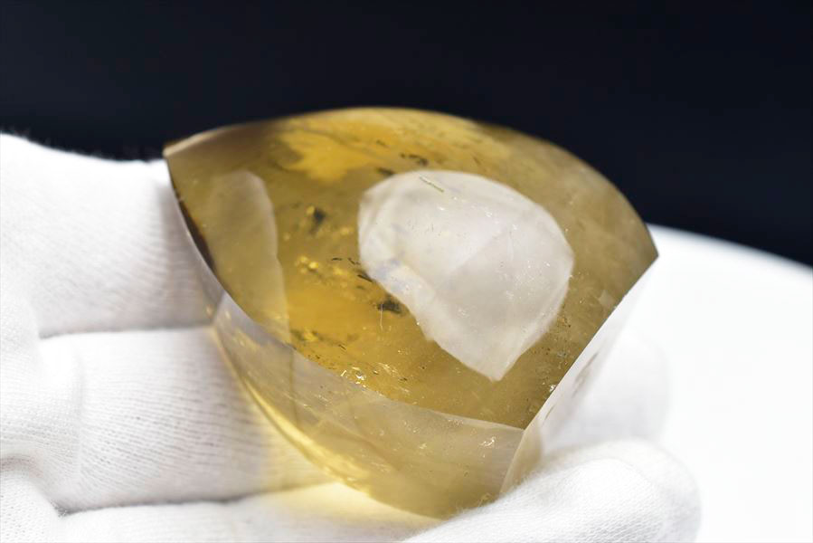 天然シトリン　黄水晶　非加熱シトリン　炎型　磨き　置物　フレーム型　スモーキーシトリン　天然石　パワーストーン