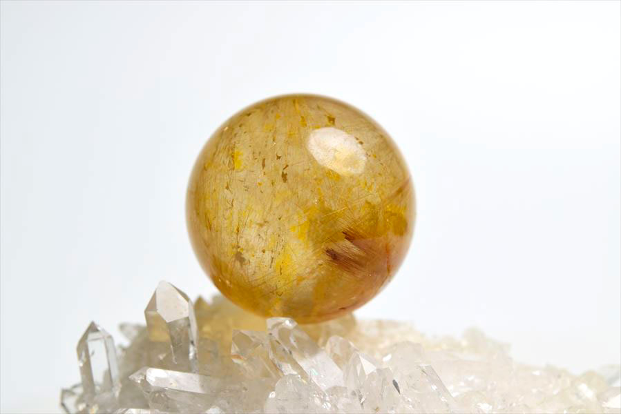 ルチルクオーツ丸玉18.9mm金運アップパワーストーンルチルクォーツ