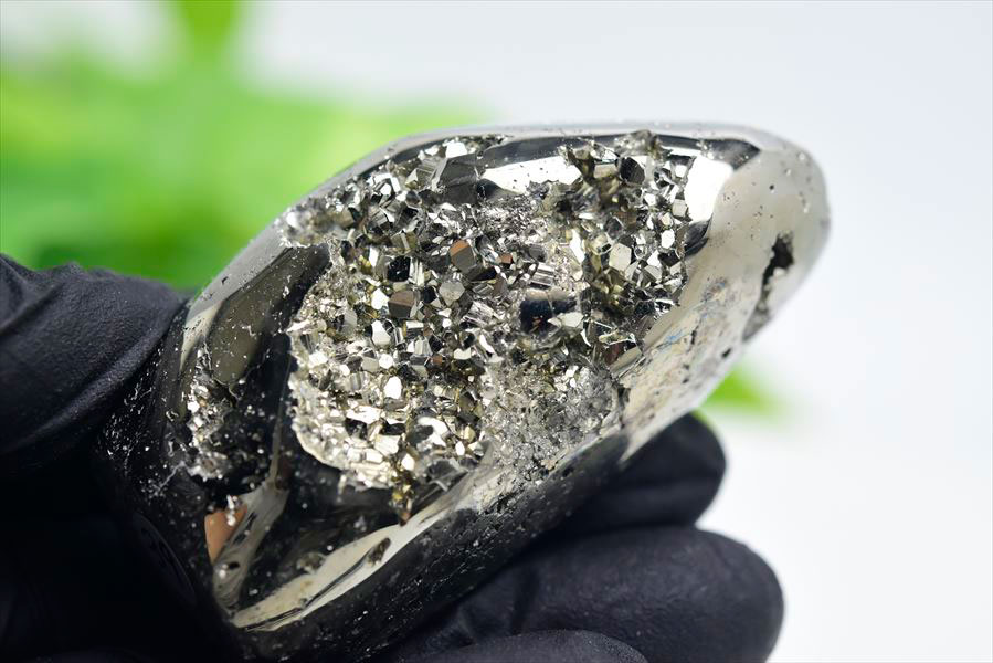 ペルー産　ワンサラ　パイライト　原石　クラスター　フリーフォーム　不定形　置物　黄鉄鉱　Huanzala Pyrite　天然石　パワーストーン