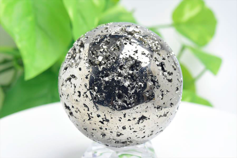 ペルー産　ワンサラ　パイライト　原石　クラスター　丸玉　置物　黄鉄鉱　Huanzala Pyrite　天然石　パワーストーン