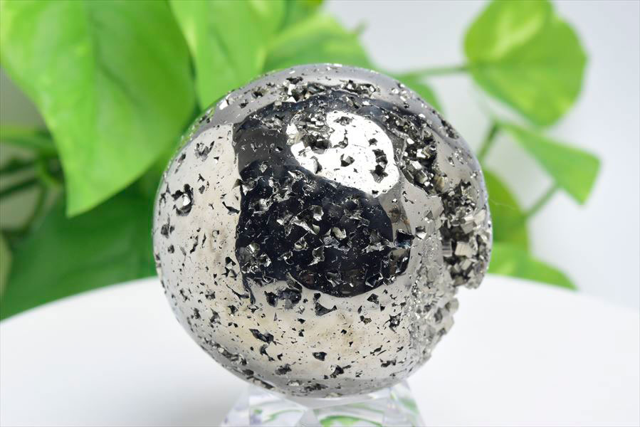 ペルー産　ワンサラ　パイライト　原石　クラスター　丸玉　置物　黄鉄鉱　Huanzala Pyrite　天然石　パワーストーン