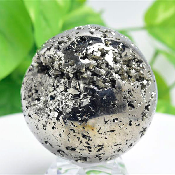 ペルー産　ワンサラ　パイライト　原石　クラスター　丸玉　置物　黄鉄鉱　Huanzala Pyrite　天然石　パワーストーン