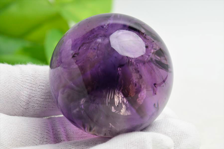 アメジスト　紫水晶　丸玉　置物　アメジストファントム　ファントムアメジスト　スフィア　天然石　パワーストーン