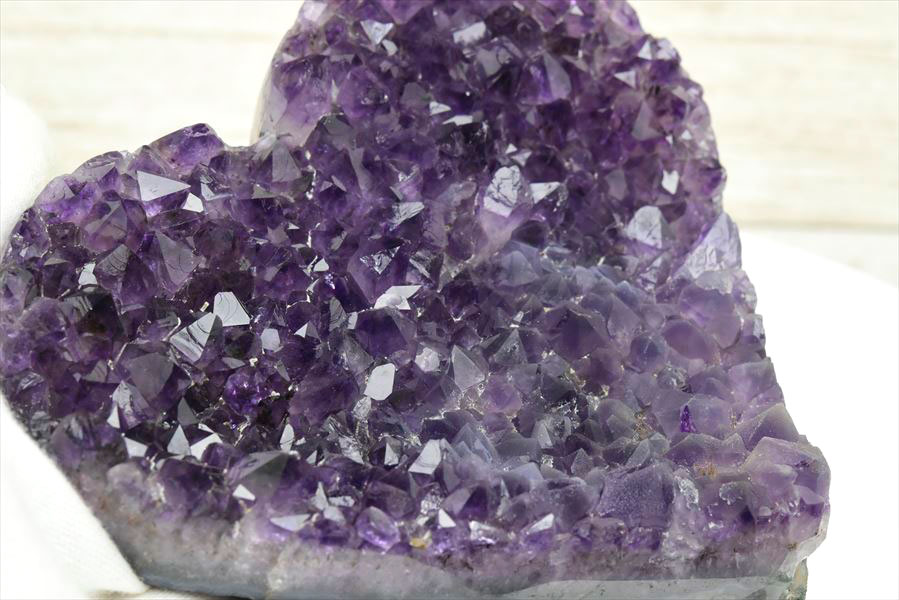 アメジスト　紫水晶　ハート　クラスター　原石　アメジストクラスター　インテリア　浄化　置物　メタルベース　天然石　パワーストーン