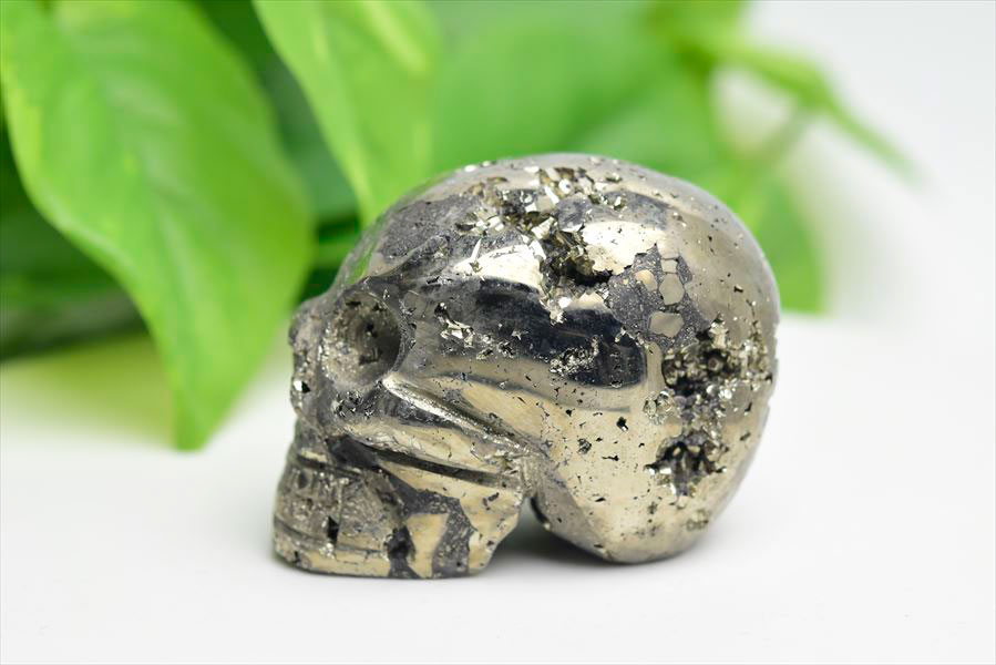 ペルー産　ワンサラ　パイライト　原石　クラスター　スカル　ドクロ　骸骨　置物　黄鉄鉱　Huanzala Pyrite　天然石　パワーストーン