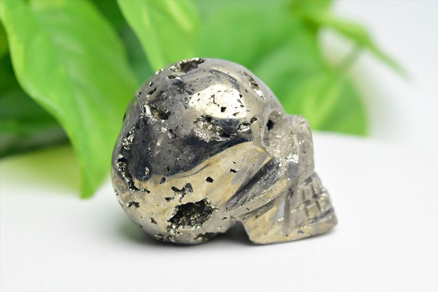 ペルー産　ワンサラ　パイライト　原石　クラスター　スカル　ドクロ　骸骨　置物　黄鉄鉱　Huanzala Pyrite　天然石　パワーストーン