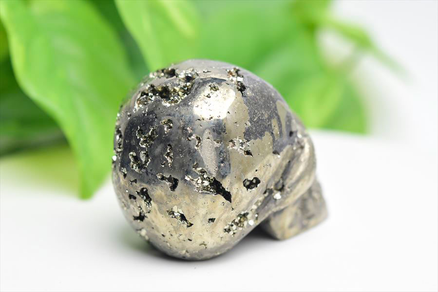 ペルー産　ワンサラ　パイライト　原石　クラスター　スカル　ドクロ　骸骨　置物　黄鉄鉱　Huanzala Pyrite　天然石　パワーストーン