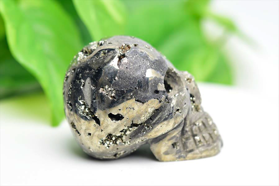 ペルー産　ワンサラ　パイライト　原石　クラスター　スカル　ドクロ　骸骨　置物　黄鉄鉱　Huanzala Pyrite　天然石　パワーストーン