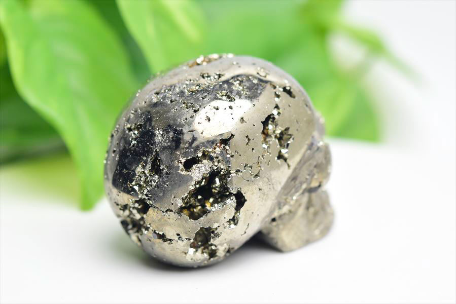 ペルー産　ワンサラ　パイライト　原石　クラスター　スカル　ドクロ　骸骨　置物　黄鉄鉱　Huanzala Pyrite　天然石　パワーストーン