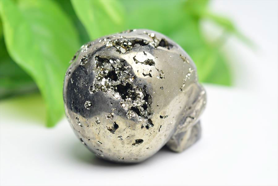 ペルー産　ワンサラ　パイライト　原石　クラスター　スカル　ドクロ　骸骨　置物　黄鉄鉱　Huanzala Pyrite　天然石　パワーストーン