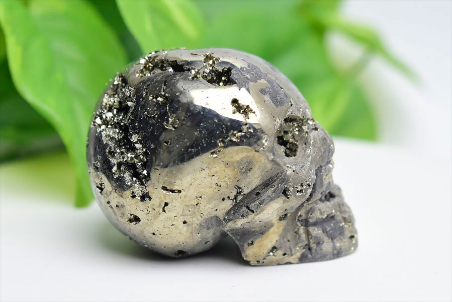 ペルー産　ワンサラ　パイライト　原石　クラスター　スカル　ドクロ　骸骨　置物　黄鉄鉱　Huanzala Pyrite　天然石　パワーストーン